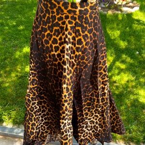 NWT - Hell Bunny, leopard print flared skirt 3X